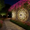 Solar Powered Mandala Sunflower Wall Light Outdoor LED Garden Decoration, IP65 Waterproof, European Style, Floral Design