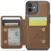 For iPhone 12/12 Pro Case Leather Mobile Cover with Detachable Magnetic Card Bag