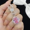 BELLA BOX Trendy Long Pillow Shaped Pink Zircon Jewelry Set Suitable For Women's Daily Party Fashion Jewelry