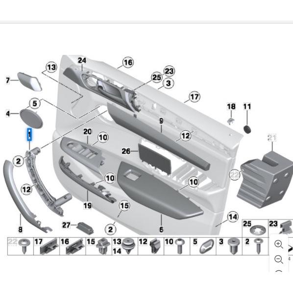 BMW F25 X3 Interieur Schwarz Nicht-Klebrig Türgriff Armlehne Set (4 Stück) - 51419209215