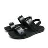 Men Roman Sandals Black White Leather Gladiator Sandals Outdoor Summer Roman Sandals for Men Peep Toe Open Toe Beach Shoes