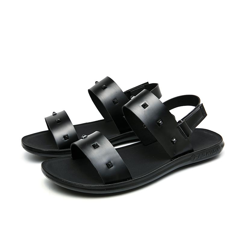 Men Roman Sandals Black White Leather Gladiator Sandals Outdoor Summer Roman Sandals for Men Peep Toe Open Toe Beach Shoes