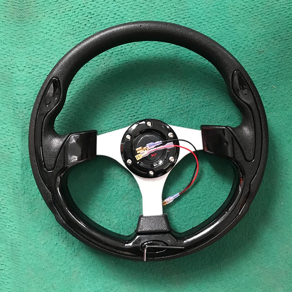 Racing Drift Flat Steering Wheel 330mm 13Inch Suede Leather Black Stitching Steering Wheel Fit Car and Simulation Racing PC Game 1pc black