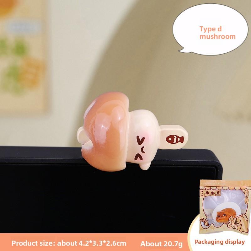 Cute Strings, Cooked Computer, Sitting and Standing Display Items, Monitor, Stable Emotional State, Office Workstation Decoration, Stress Relief Gift