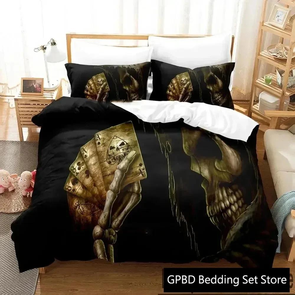 Luxury New 3D Print Dark Grim Reaper  Bedding Set Boys Girls Twin Queen King Size Duvet Cover Bed Boys Adult Home Textileextile