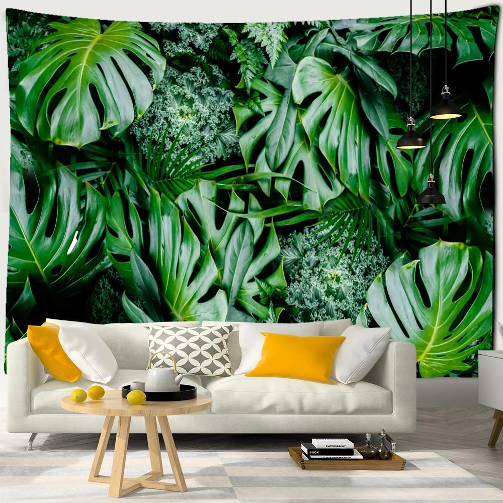 Palm Tree Leaf Tapestry Wall Hanging Tropical Plant Bohemian Style Witchcraft Hippie Natural Scenery Home Decor