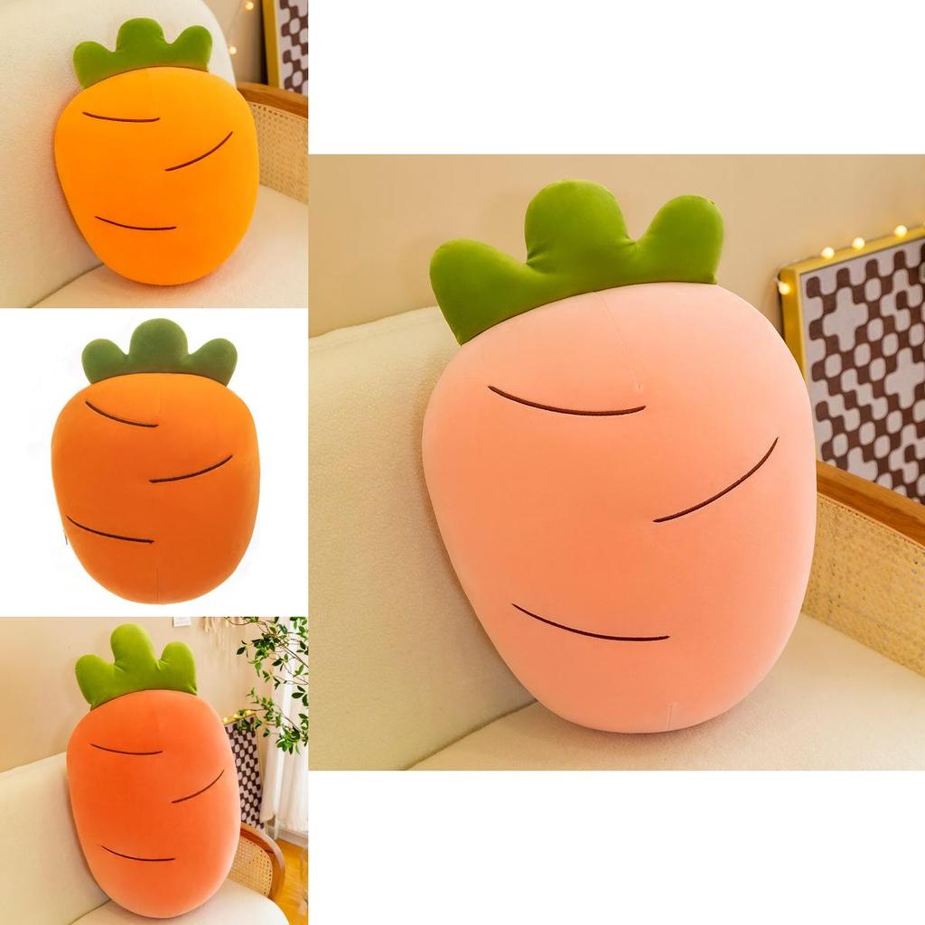 Soft Carrot Plush Toy Cartoon Vegetable Stuffed Pillow Creative Fluffy Doll Pink/orange/yellow/red 28/40/60/80cm