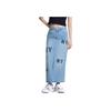New MLB New York Yankees Denim Long Skirts Women's Light Blue 3FDSG0251-50BLL