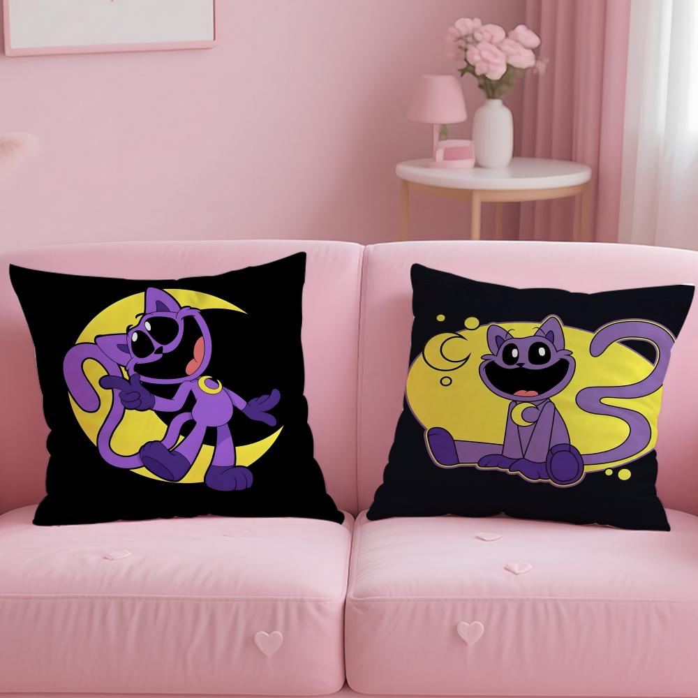 popular cartoon character Catnap Cushion Cover Soft & Easy-Wash Pillow Case – Versatile for Couch, Bed, Travel and Office