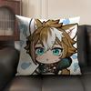 Gorou Cute Genshin Impact Cushion Cover Natural Linen Organic Fabric Double-Sided Printing Sofa Home Decor Gift Pillow Case