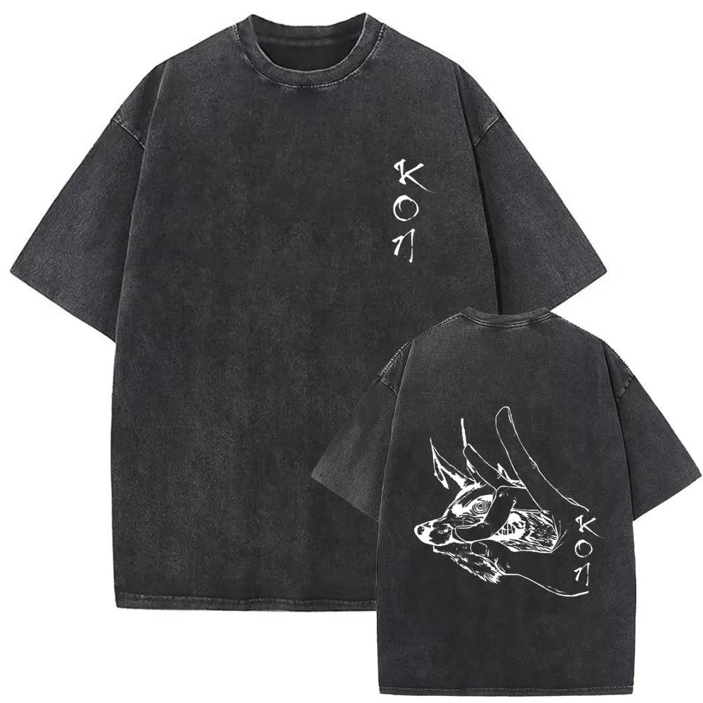 Anime Washed Oversized Chainsaw Man Men Women T-shirts Retro Streetwear High Quality Cotton Harajuku Male Short Sleeve Tshirt  Female Male Clothing