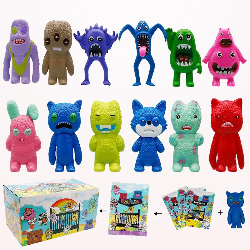 12 Styles Cute Ugly Monster Figurines – Creative Cartoon Dolls for Claw Machines