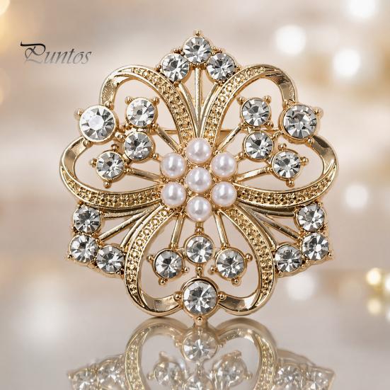 Floral Jewelry Solid Alloy Brooch, Hollow Pattern Lapel Pin with Strong Buckle Brooch Design, Electroplating Anti-Oxidation Badge for Coats