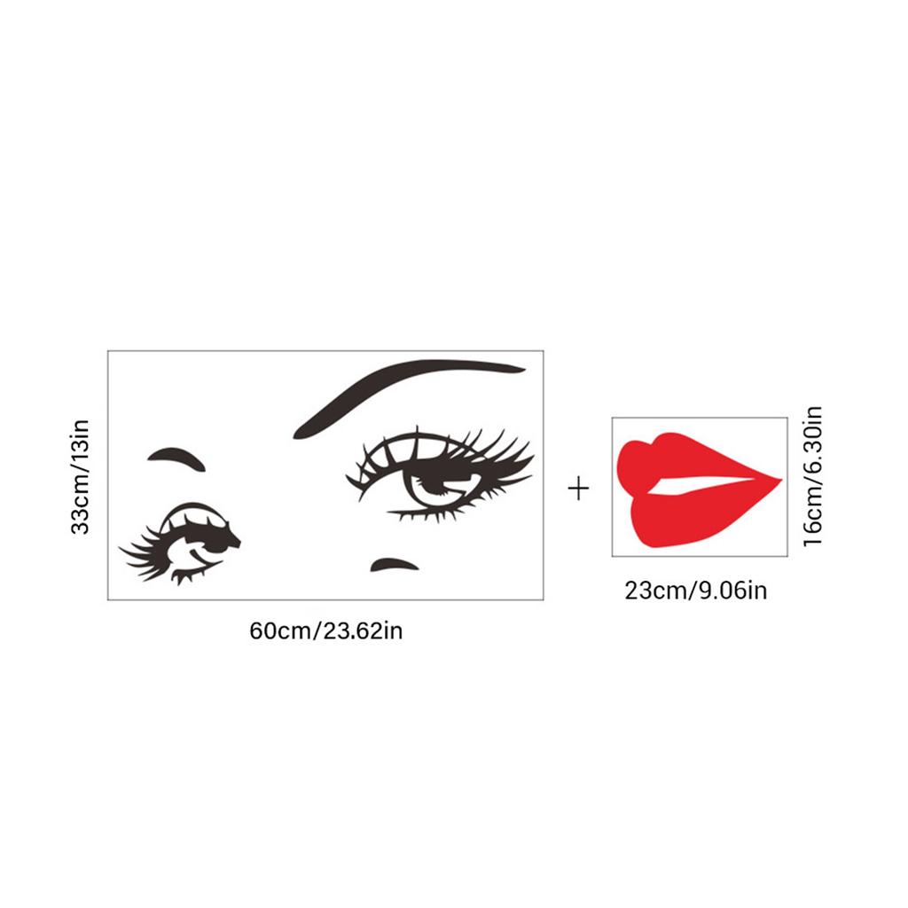 Beautiful Women Face and Red Lips Wall Sticker Home Living Room Bedroom Decoration