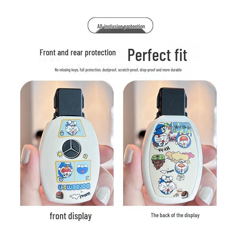 Shockproof Key Covers and Cartoon Buckles for Mercedes-Benz GLC/CLA, C-Class/R-Class, CLS/GLE, GLK300