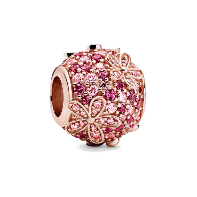 Rose Gold Series 925 Silver Cake Butterfly Cattle pendant Charm Bead Fit Bracelet Jewelry For Annversary Gifts