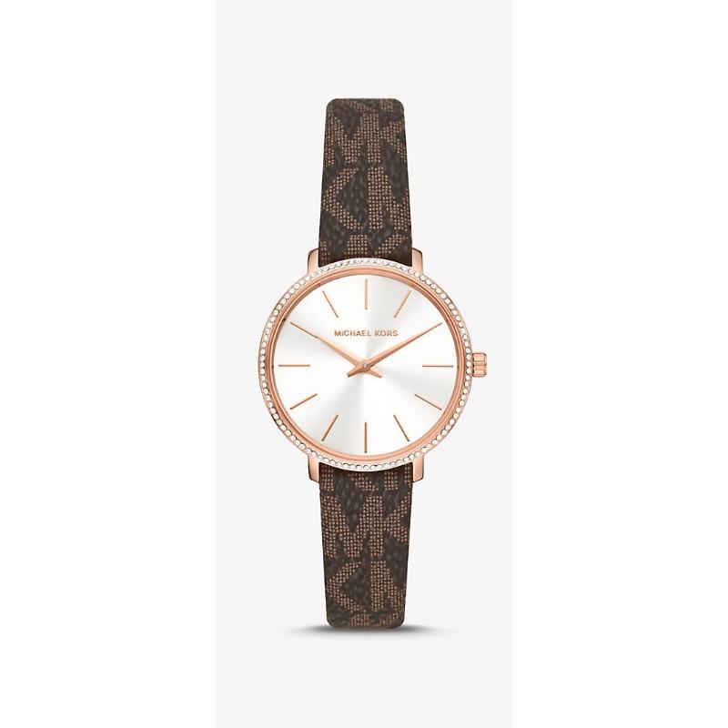 Michael Kors Pyper Logo and Rose Gold-Tone Watch and Bracelet Set MK1036 коричневый