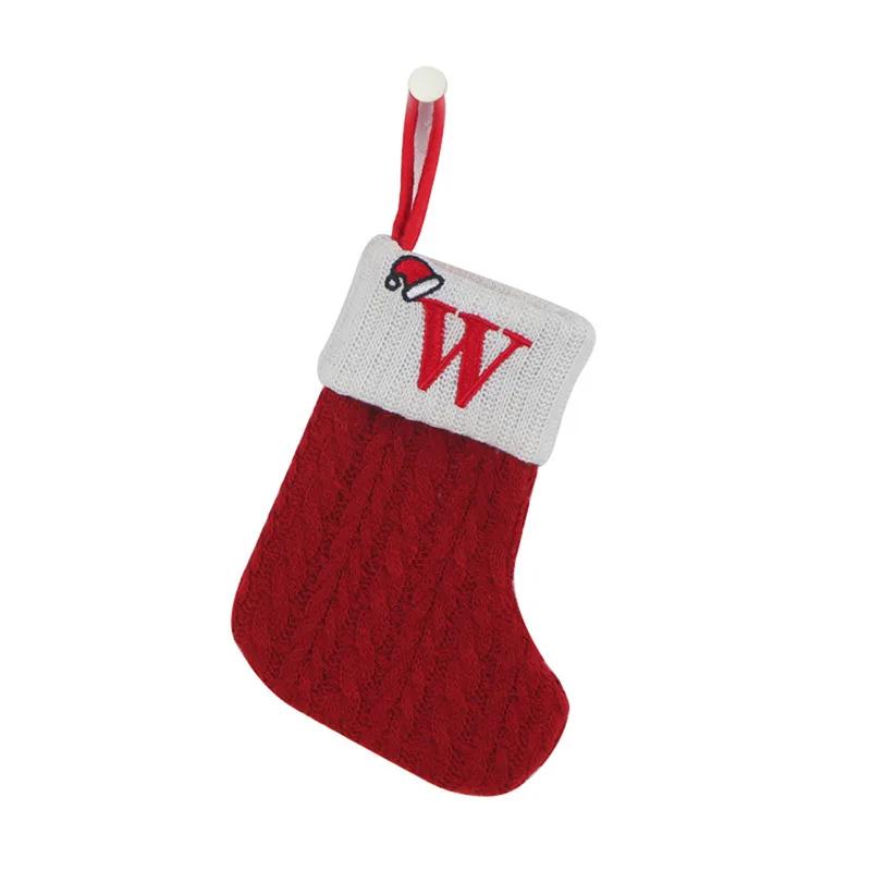 Christmas Socks Knitting Snowflake Letter Stocking Christmas Decoration For Home 2025 Xmas Tree Ornament Gift Navidad Natal 2025