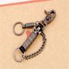 Skull Genuine Leather KeyChain Zinc Zinc Alloy Punk Style Pendant Leather Punk Rock  Key Chains  Couples