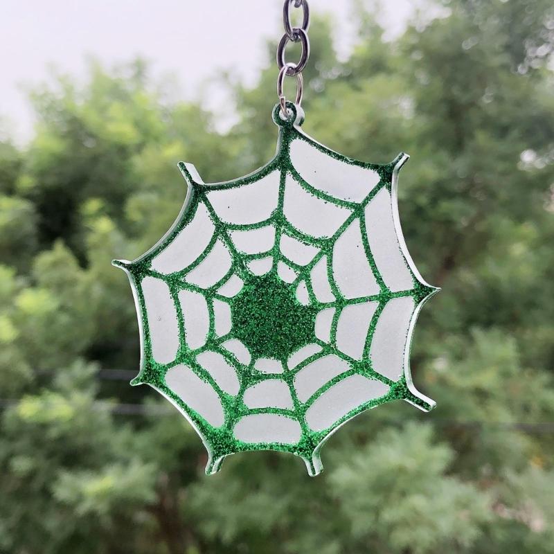 Glossy Silicone Resin Molds Halloween Spiders Keychain Mold DIY Pendant Ornaments Jewelry Epoxy Resin Crafting Mold