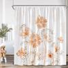 Watercolor Floral Shower Curtain Colorful Flower Blue Red Green Plant Modern Bathtub Decoration Polyester Bath Curtain With Hook