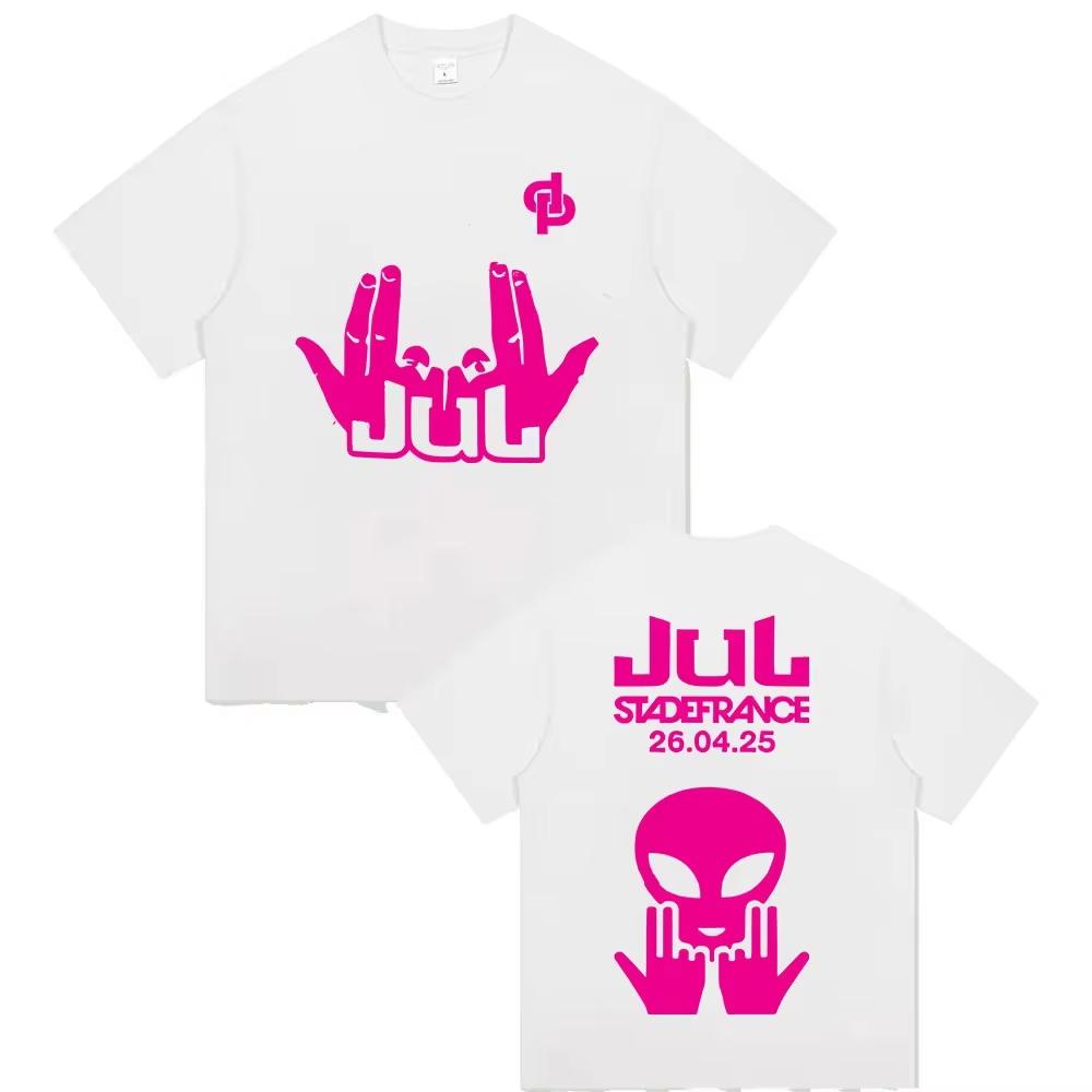 French New Rap Jul Tour Album 2026 TShirts Man Woman Pop Music Fashion Short Sleeve T Shirt Vintage High Quality Cotton Tshirt