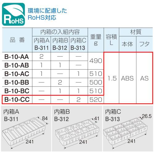 HOZAN Small Parts Case, B-10-CC, Blue, for Up To 72 Compartments, 180-degree Opening Lid, Curved Inner Box