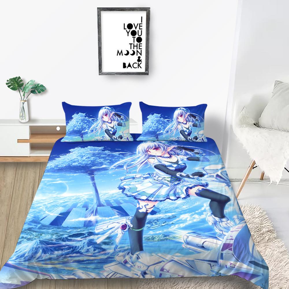 Cartoon Mädchen Bettwäscheset Kinderzimmer Bettbezug und Kissenbezug AU/EU/US Doppelbett/Doppelbett Volle Größe