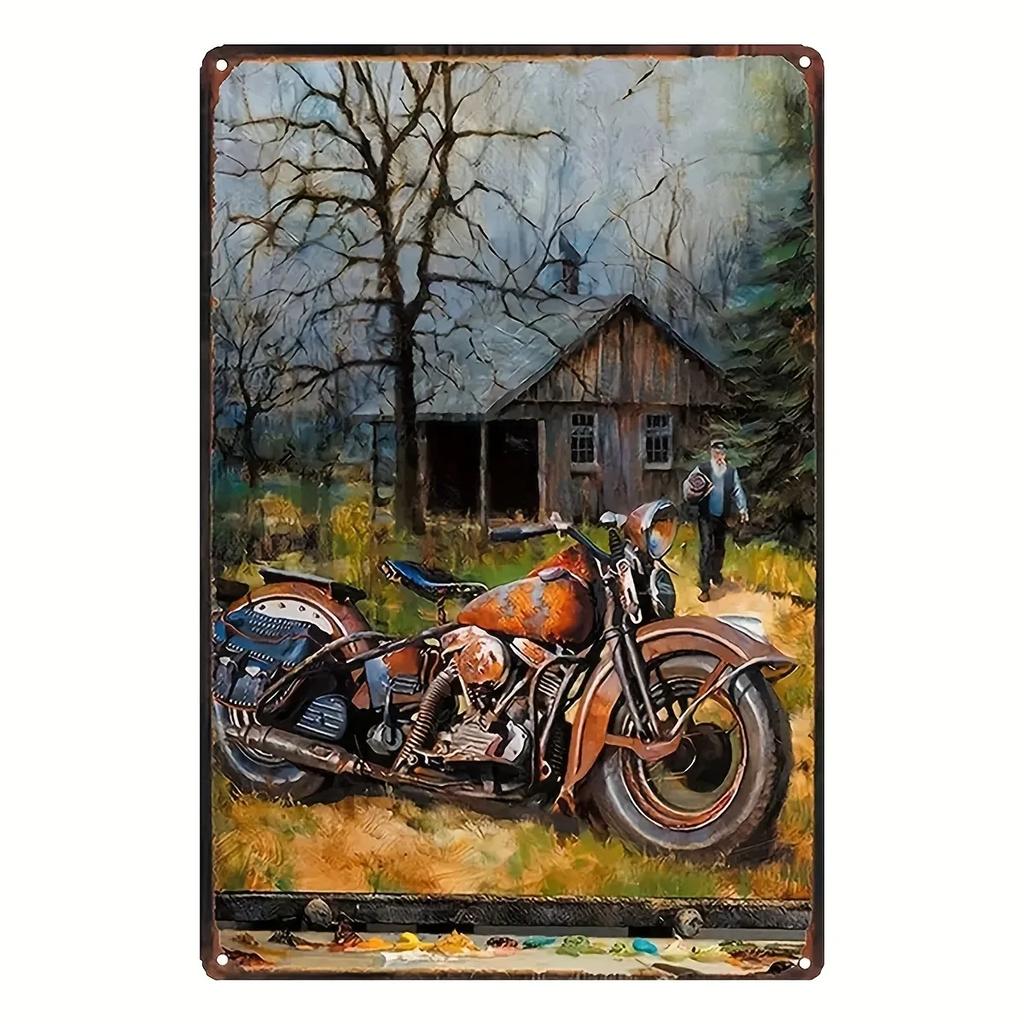 Vintage Motorsykkelentusiaster Metallkunst Nostalgisk Garasjedekor Metallblikkskilt Plakater Skilt for Bar Garasje Klubb Vintage Elskere