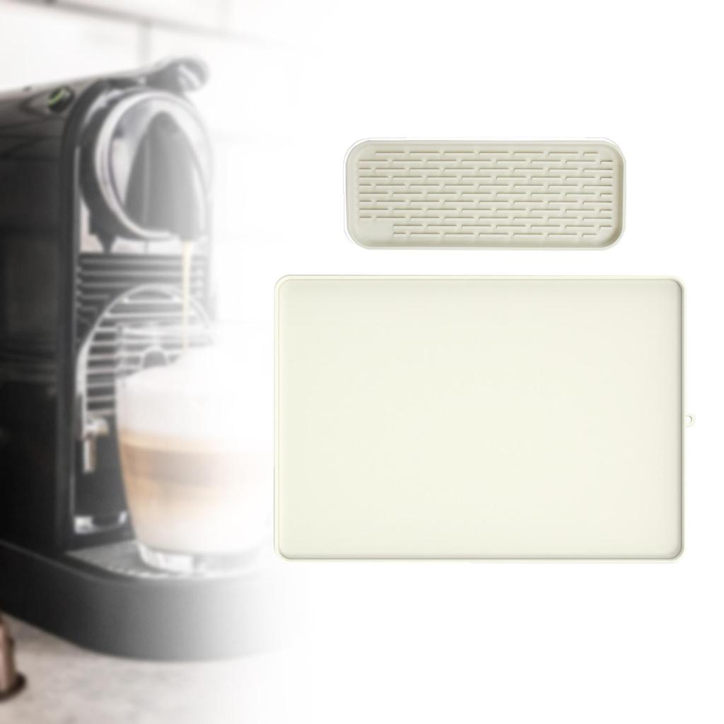 Silicone Coffee Mat with Tray Piece Set Foldable Surface Protector for Home Dining Table Bar Area