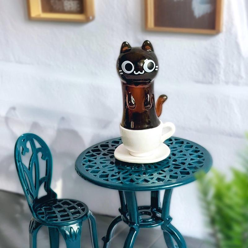 Cat Cafe Coffee  Styling Blind Box Transparent Funny Posture Action Figures Model Collection Toy Desktop Decor Surprise Gifts
