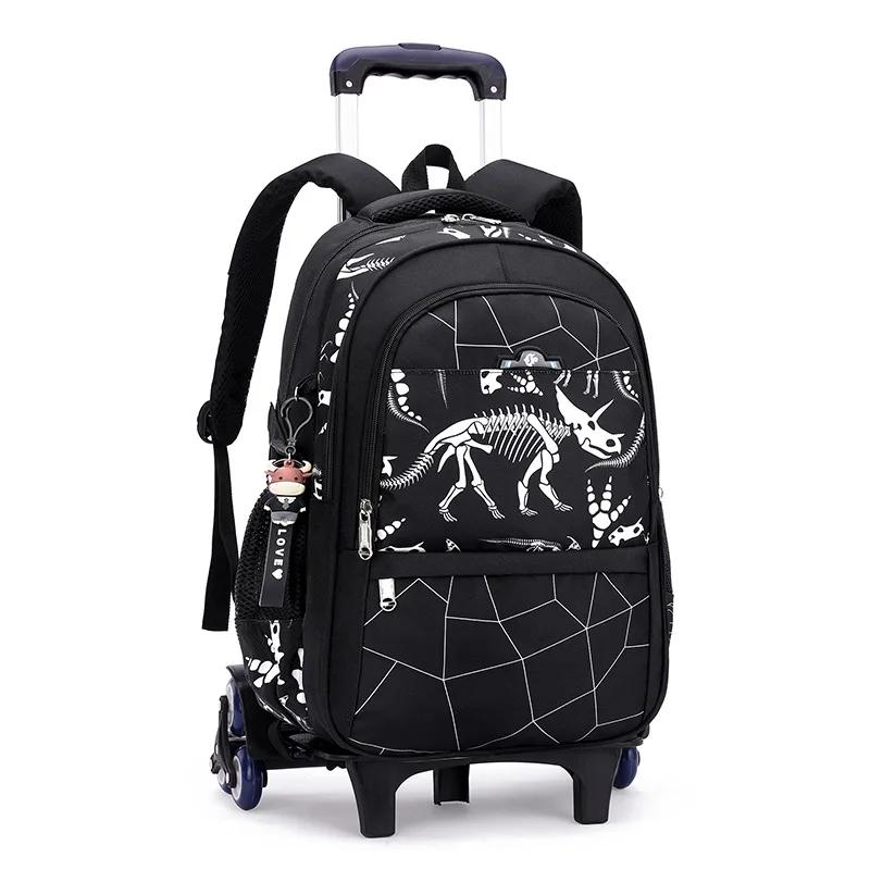 Schulrucksack für Kinder Jungen mit Rollen Tasche Schülerrucksack Trolley Schultasche mit Rädern Rollendes Gepäck Buchtasche