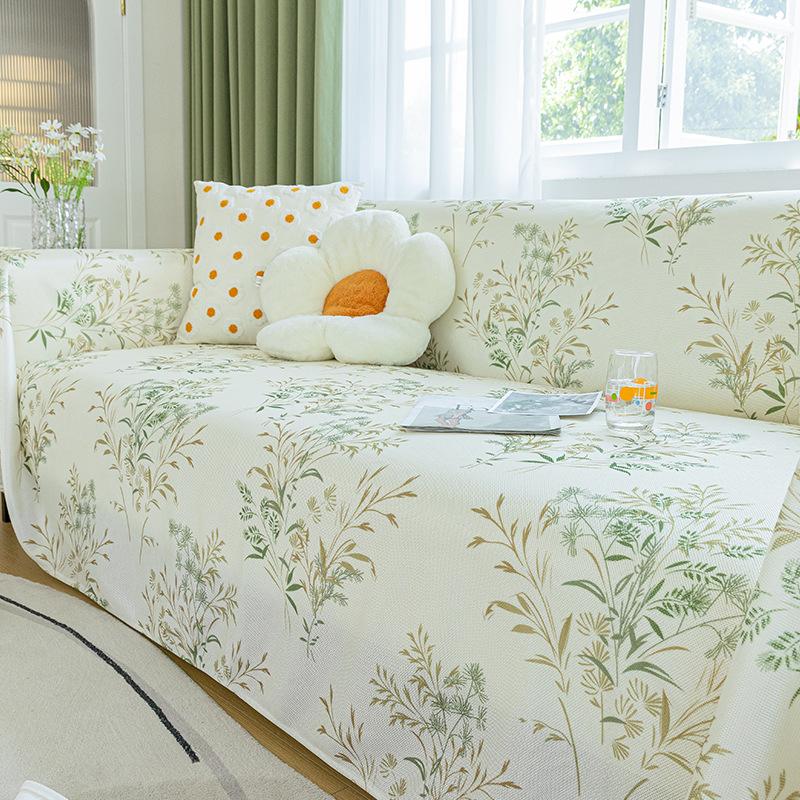 Ice Silk Sofa Cover Cloth a Whole Sofa Living Room with Summer Mat Seat Cover Cover Thin All-Inclusive