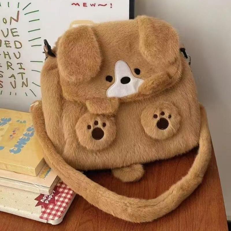 Kawaii Hund Plüsch Rucksack Große Kapazität Welpen Tasche Cartoon Anime Plüsch Handtasche Niedliche Tiere Schüler Schultasche Geburtstagsgeschenk