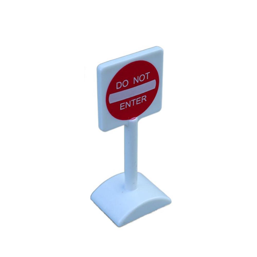 Miniature Dollhouse Speed Limit Sign Road Block Mini Traffic Road Signs Scene Decoration