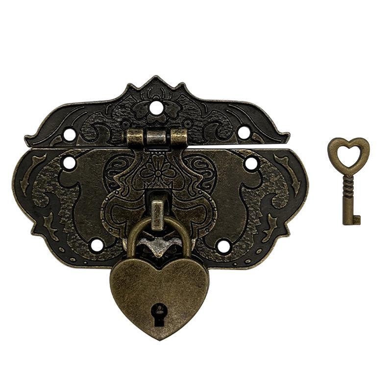 

Мини-замок в форме сердца из металла с ключом - декоративный замок из сплава Box buckle + heart