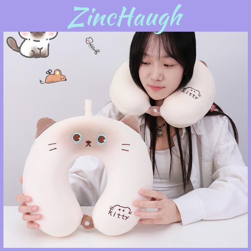 Cartoon Siamese Cat Memory Foam Ushaped Neck Pillow For Travel And Office Comfort