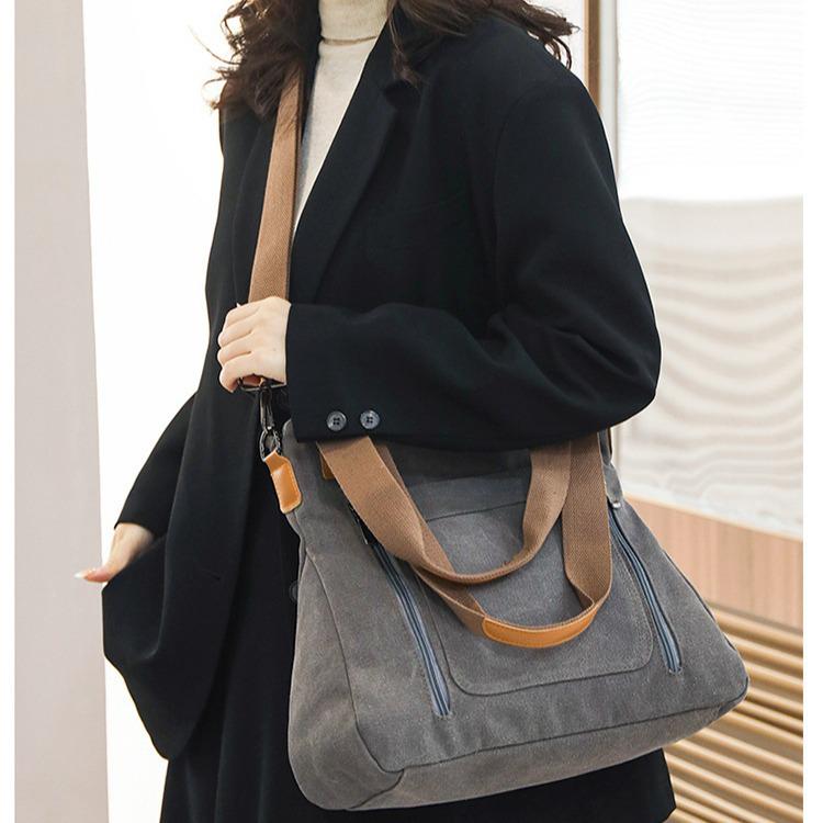 Damen Canvas Tote & Umhänge-Messenger-Taschen mit großem Fassungsvermögen