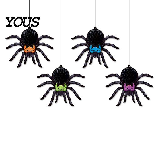 Realistic Haunted House Accents Happy Halloween Banner, Cloth Garland Horror Ghost Bat Spider Web Flags Scary Theme Party Props Honeycomb Ball