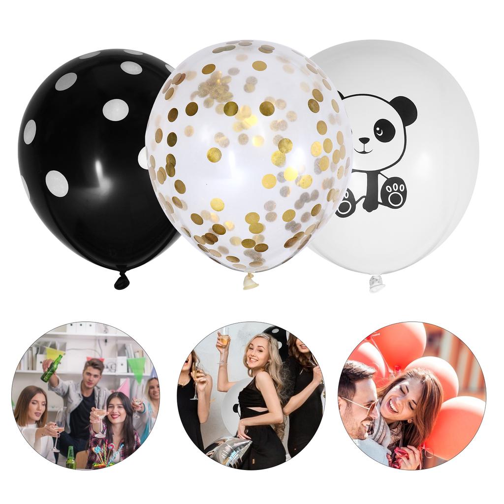 Panda Balloon Children's Birthday Decoration Boy Party Decorations for Events Year 1 Lovely Balloons Sequin Cartoon