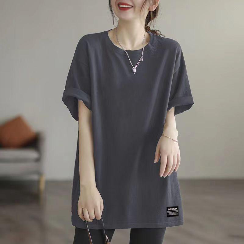 

Экспорт Экспорт Большая Распродажа 100% Чистый Хлопок Женская Футболка с Принтом Большого Размера Короткий Рукав Модная Средней Длины Топ Рукав Три Четверти Лето Grey [pure color]] 2XL