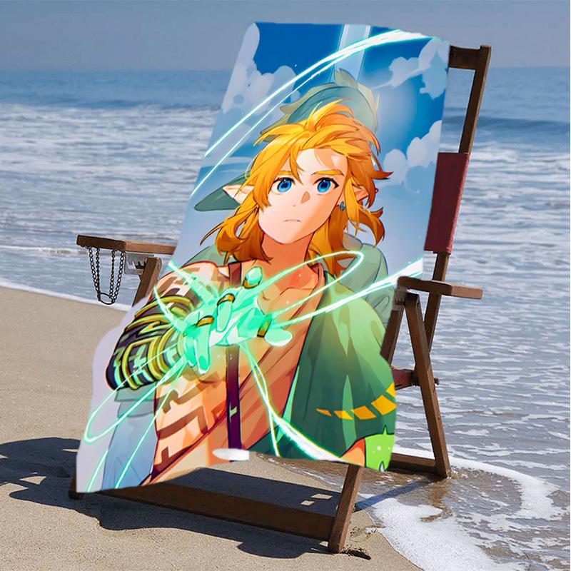 1pc Game Zelda Beach Towel, Beach and Seaside Swimming Pool Equipment, Fashion Pattern, Rectangular, Travel Essentials