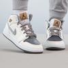 Air Jordan 1 Mid SE GS Pewter Velvet Toe Kids Sneakers Cream Sail Metallic-Gold FB9899-100