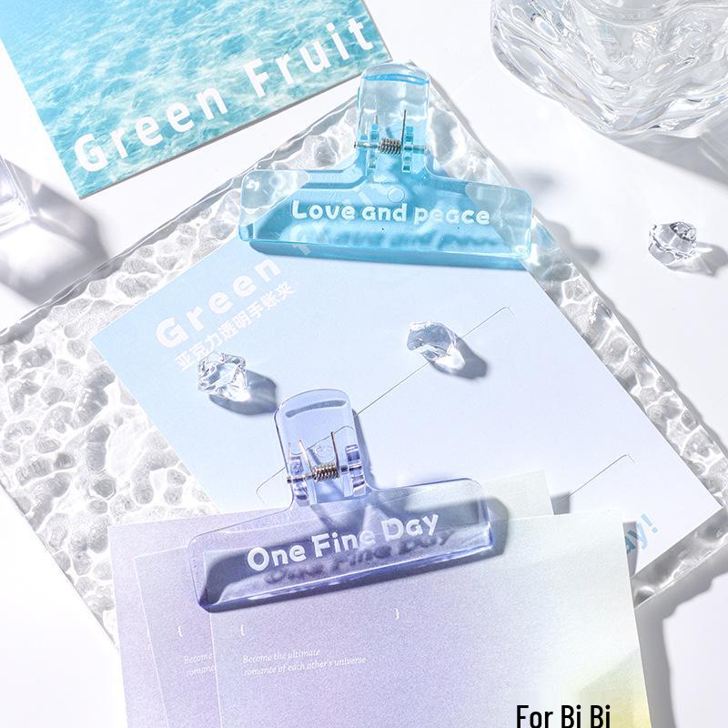 Acrylic Transparent Planner Clips - Crystal, Folder, Sticky Note, Ticket, Long Tail Sealing Clips Purple