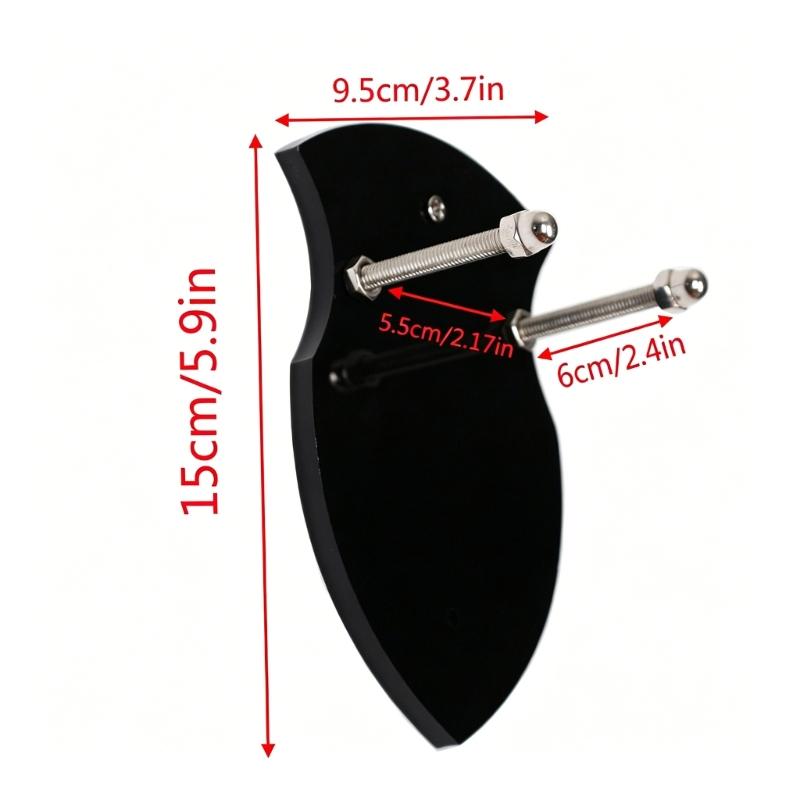 Decorative Wall Mount Hanger for Collectibles, Shield Shape ABS Plaque Vertical Display Swords Rack with Installation Hardware Medieval Decors