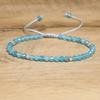 Aquamarine Faceted Bead Bracelet – Gold Accent Adjustable Dainty Jewelry, Calm Clarity Gift for Women
