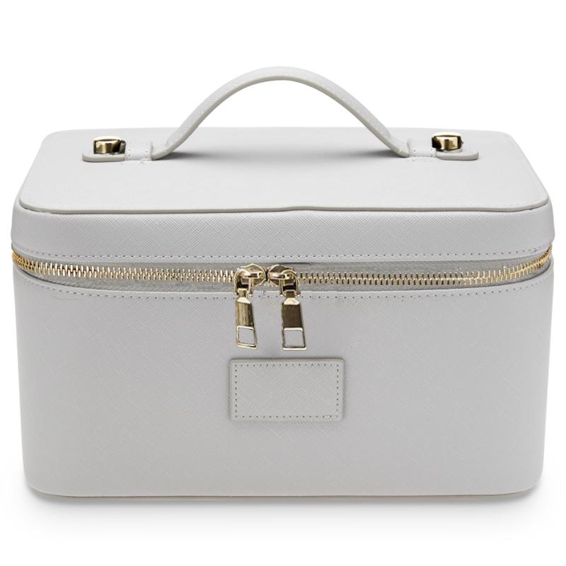 Pu Portable Cosmetic Bag with Compartment Large Capacity Portable Leather Cosmetic Bag Leather Cosmetic Bag 2026