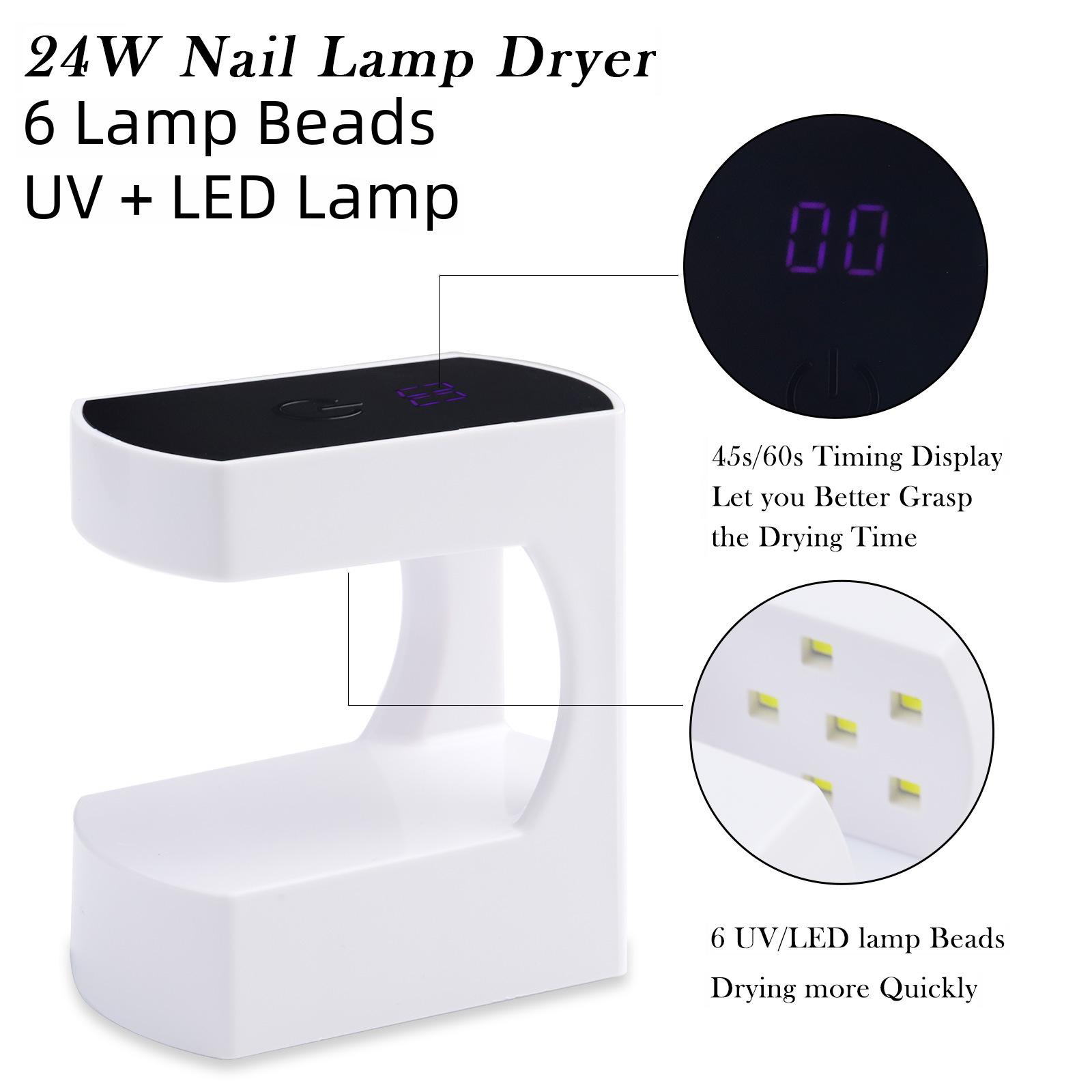 

USB Мини Лампа Для Ногтей Q8: 6LED УФ-терапия для ногтей