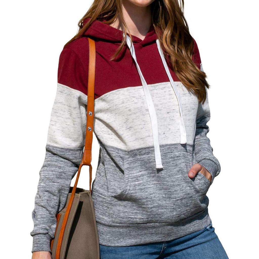 Women's Plus Size Pullover Hoodie Long Sleeve Casual Sweatshirt with Drawstring Hood and Kangaroo Pocket Lightweight