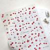1 Sheet Chic Self Adhesive Manicure Decal Lovely Red Fruit Strawberry Bowknot 5D Nail Art Stickers Diy Accessories